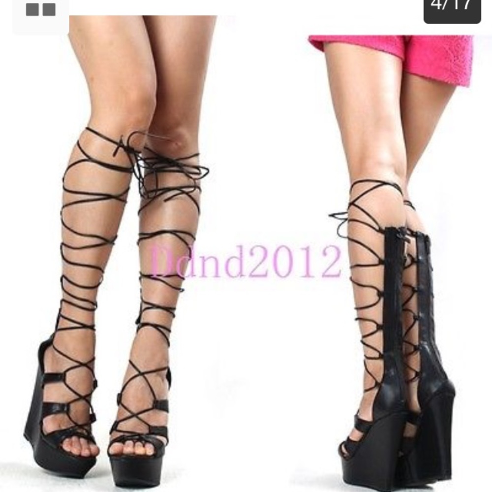 BRECKELLES Open toe strappy platform sandals